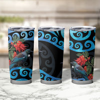 Tui Bird Kakabeak New Zealand Tumbler Cup Clianthus Galaxy Maori Koru Pattern LT22 - Polynesian Pride