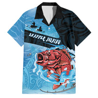 Personalised Snapper Fishing New Zealand Family Matching Long Sleeve Bodycon Dress and Hawaiian Shirt Tamure Fish Hook Maori Pattern