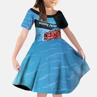 Personalised Snapper Fishing New Zealand Family Matching Mermaid Dress and Hawaiian Shirt Tamure Fish Hook Maori Pattern