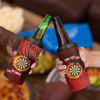Personalised Darts New Zealand 4 in 1 Can Cooler Tumbler Silver Fern Red Color