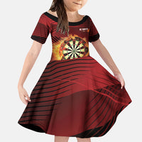 Personalised Darts New Zealand Family Matching Tank Maxi Dress and Hawaiian Shirt Silver Fern Red Color