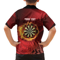 Personalised Darts New Zealand Hawaiian Shirt Silver Fern Red Color
