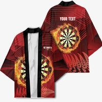 Personalised Darts New Zealand Kimono Silver Fern Red Color