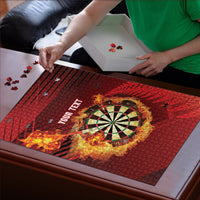 Personalised Darts New Zealand Puzzle Silver Fern Red Color