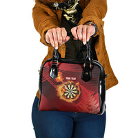 Personalised Darts New Zealand Shoulder Handbag Silver Fern Red Color LT22 One Size Red - Polynesian Pride