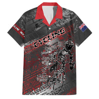 Personalised Cycling New Zealand Family Matching Summer Maxi Dress and Hawaiian Shirt Aotearoa Pride Sportswear LT22 Dad's Shirt - Short Sleeve Red - Polynesian Pride
