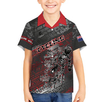 Personalised Cycling New Zealand Family Matching Summer Maxi Dress and Hawaiian Shirt Aotearoa Pride Sportswear LT22 Son's Shirt Red - Polynesian Pride