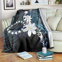 Cook Islands Maori Language Week Blanket Tiare Maori Kuki Airani Blue Pattern