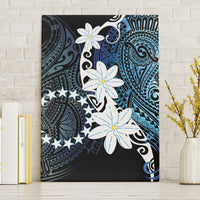 Cook Islands Maori Language Week Canvas Wall Art Tiare Maori Kuki Airani Blue Pattern