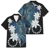 Cook Islands Maori Language Week Family Matching Tank Maxi Dress and Hawaiian Shirt Tiare Maori Kuki Airani Blue Pattern