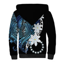 Cook Islands Maori Language Week Sherpa Hoodie Tiare Maori Kuki Airani Blue Pattern