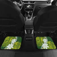 Cook Islands Maori Language Week Car Mats Tiare Maori Kuki Airani Green Pattern
