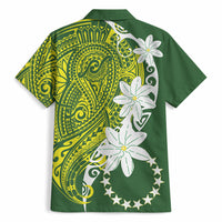 Cook Islands Maori Language Week Hawaiian Shirt Tiare Maori Kuki Airani Green Pattern LT22 - Polynesian Pride