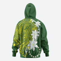 Cook Islands Maori Language Week Hoodie Tiare Maori Kuki Airani Green Pattern