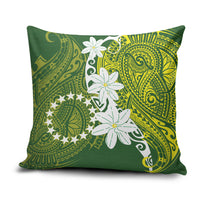 Cook Islands Maori Language Week Pillow Cover Tiare Maori Kuki Airani Green Pattern