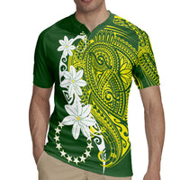 Cook Islands Maori Language Week Rugby Jersey Tiare Maori Kuki Airani Green Pattern