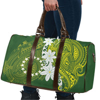 Cook Islands Maori Language Week Travel Bag Tiare Maori Kuki Airani Green Pattern