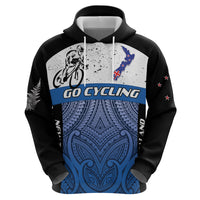 Personalised Cycling New Zealand Hoodie Aotearoa Map Fern Maori Pattern LT22 - Polynesian Pride