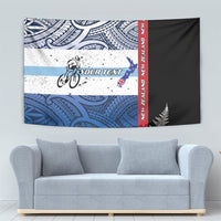 Personalised Cycling New Zealand Tapestry Aotearoa Map Fern Maori Pattern LT22 - Polynesian Pride