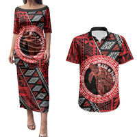 Personalised Tonga Language Week Couples Matching Puletasi and Hawaiian Shirt Heilala Turtle Malo E Lelei