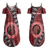 Personalised Tonga Language Week Couples Matching Summer Maxi Dress and Long Sleeve Button Shirt Heilala Turtle Malo E Lelei