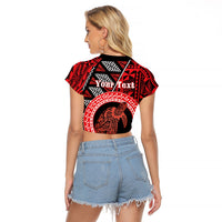Personalised Tonga Language Week Raglan Cropped T Shirt Heilala Turtle Malo E Lelei