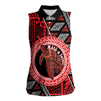 Personalised Tonga Language Week Women Sleeveless Polo Shirt Heilala Turtle Malo E Lelei