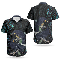New Zealand Huia Bird Couples Matching Puletasi and Hawaiian Shirt Paua Shell Maori Pattern LT22 - Polynesian Pride