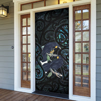 New Zealand Huia Bird Door Cover Paua Shell Maori Pattern
