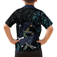 New Zealand Huia Bird Hawaiian Shirt Paua Shell Maori Pattern