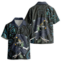 New Zealand Huia Bird Kid Hawaiian Shirt Paua Shell Maori Pattern LT22 - Polynesian Pride
