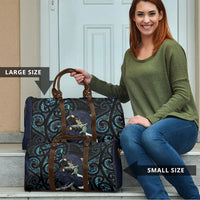 New Zealand Huia Bird Travel Bag Paua Shell Maori Pattern