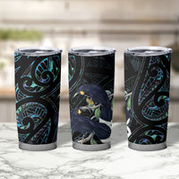 New Zealand Huia Bird Tumbler Cup Paua Shell Maori Pattern