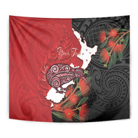 Kiwi New Zealand Personalised Tapestry NZ Map Pohutukawa Fern Maori Pattern LT22 - Polynesian Pride