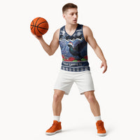 New Zealand Tui Bird Christmas Basketball Jersey Pohutukawa Xmas Tree Meri Kirihimete