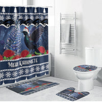 New Zealand Tui Bird Christmas Bathroom Set Pohutukawa Xmas Tree Meri Kirihimete