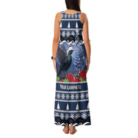 New Zealand Tui Bird Christmas Family Matching Tank Maxi Dress and Hawaiian Shirt Pohutukawa Xmas Tree Meri Kirihimete