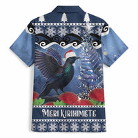 New Zealand Tui Bird Christmas Hawaiian Shirt Pohutukawa Xmas Tree Meri Kirihimete LT22 - Polynesian Pride