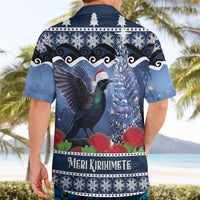 New Zealand Tui Bird Christmas Hawaiian Shirt Pohutukawa Xmas Tree Meri Kirihimete LT22 - Polynesian Pride