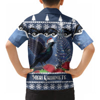 New Zealand Tui Bird Christmas Hawaiian Shirt Pohutukawa Xmas Tree Meri Kirihimete LT22 - Polynesian Pride