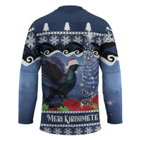 New Zealand Tui Bird Christmas Hockey Jersey Pohutukawa Xmas Tree Meri Kirihimete