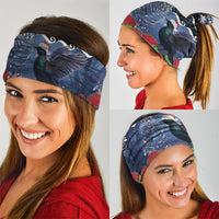 New Zealand Tui Bird Christmas Neck Gaiter Pohutukawa Xmas Tree Meri Kirihimete