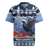 New Zealand Tui Bird Christmas Rugby Jersey Pohutukawa Xmas Tree Meri Kirihimete