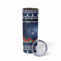 New Zealand Tui Bird Christmas Skinny Tumbler Pohutukawa Xmas Tree Meri Kirihimete