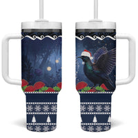 New Zealand Tui Bird Christmas Tumbler With Handle Pohutukawa Xmas Tree Meri Kirihimete