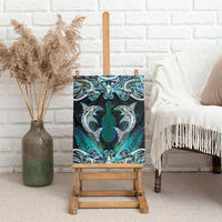 New Zealand Kotiate Weapon Canvas Wall Art Aotearoa Mango Paua Shell Maori Pattern