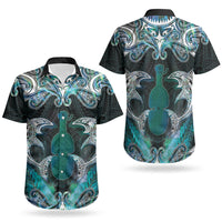 New Zealand Kotiate Weapon Couples Matching Off Shoulder Maxi Dress and Hawaiian Shirt Aotearoa Mango Paua Shell Maori Pattern LT22 - Polynesian Pride