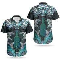 New Zealand Kotiate Weapon Couples Matching Short Sleeve Bodycon Dress and Hawaiian Shirt Aotearoa Mango Paua Shell Maori Pattern LT22 - Polynesian Pride