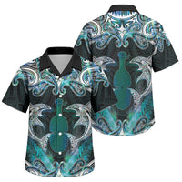 New Zealand Kotiate Weapon Family Matching Puletasi and Hawaiian Shirt Aotearoa Mango Paua Shell Maori Pattern LT22 Son's Shirt Blue - Polynesian Pride