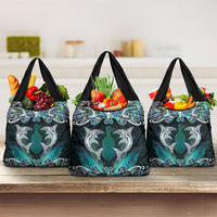 New Zealand Kotiate Weapon Grocery Bag Aotearoa Mango Paua Shell Maori Pattern